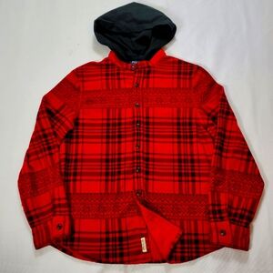 Polo Ralph Lauren Boys XL 18 / 20 Plaid Button Up Red Longsleeve Hooded